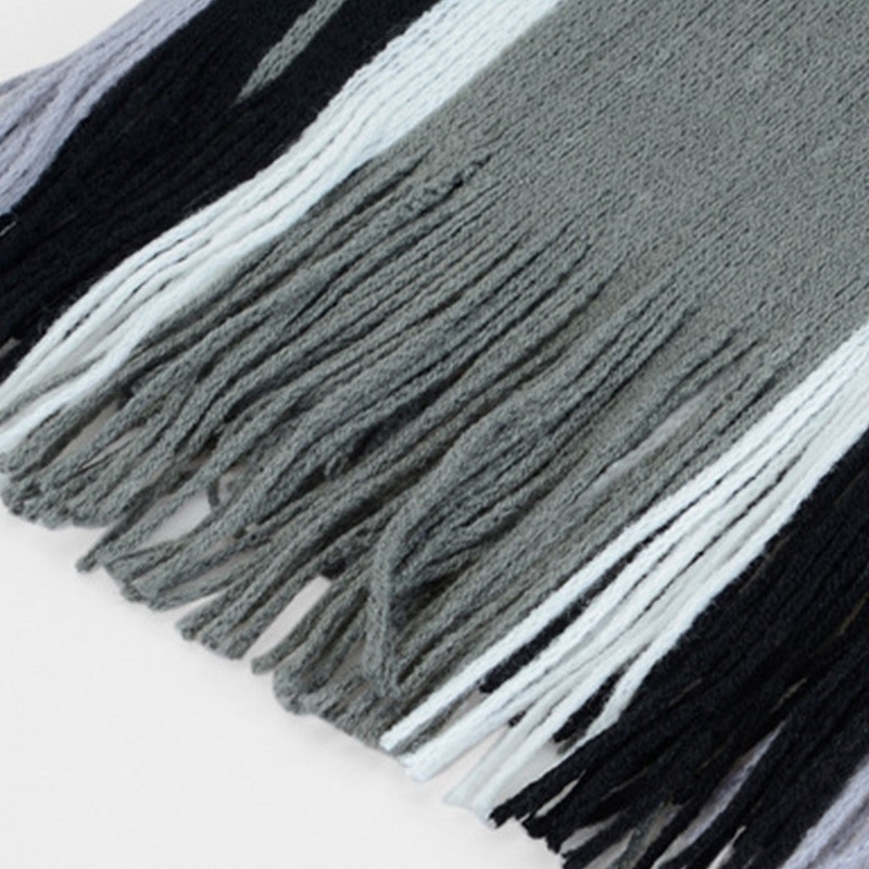 Khăn choàng kẻ sọc tua rua thời trang dành cho nam nữ