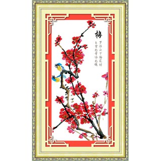 Tranh Thêu Chữ Thập Tứ Quý Đào RY11203 (KHÁCH TỰ THÊU) KT: 46x89cm