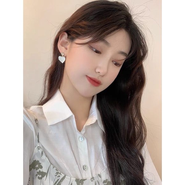 Hoa tai đính đá hình trái tim - Maben