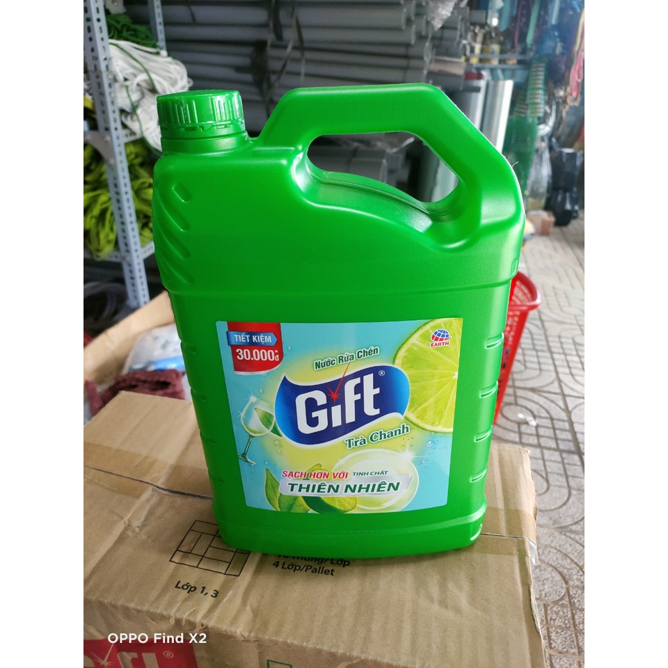 Nước rửa chén Gift hương Trà Chanh và hương Chanh can 3.8L