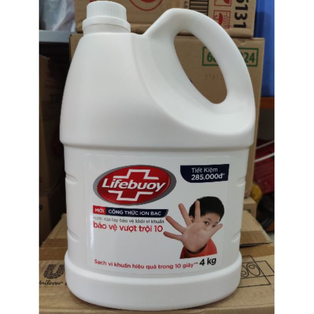 Nước Rửa Tay LIFEBUOY Diệt Khuẩn 99% Bảo Vệ Vượt Trội Big size 4kg