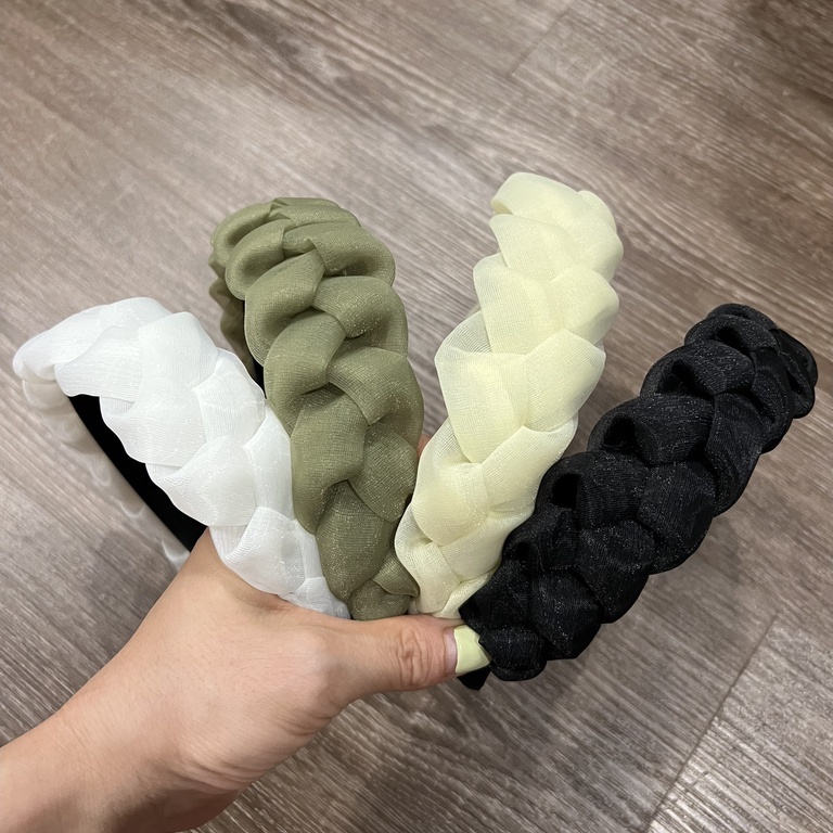 Bờm tết, băng đô vải lụa lưới tết to đẹp sang chảnh phong cách Hàn Quốc cho chị em