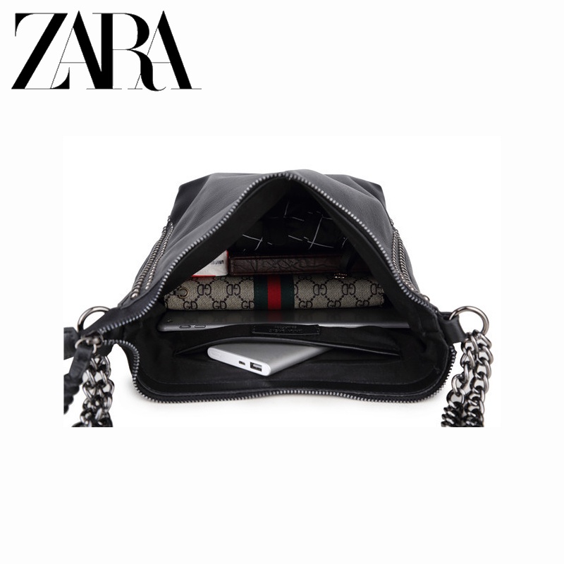 Zara Túi Xách Đeo Vai Cỡ Lớn Phối Dây Xích Thời Trang Cho Nữ