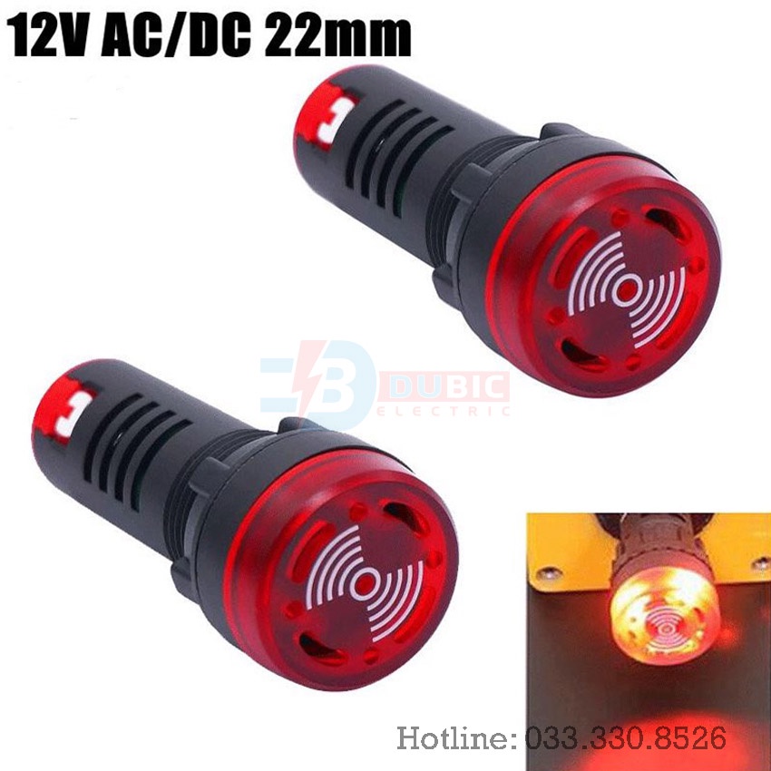 Đèn báo pha có còi 12V 24V 220V AD16-22SM phi 22 - DUBIC ELECTRIC