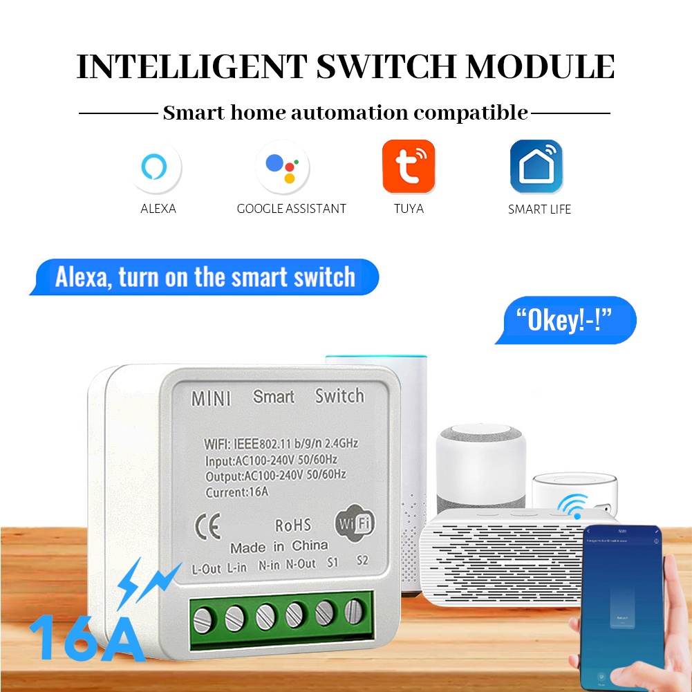 16a Mini Wifi Công Tắc Thông Minh Supporte 2 Hẹn Giờ Điều Khiển Không Dây Công Tắc Máy Lau Nhà Tự Động Thông Minh Tương Thích Với Tuya Alexa google Nhà 【Doom】