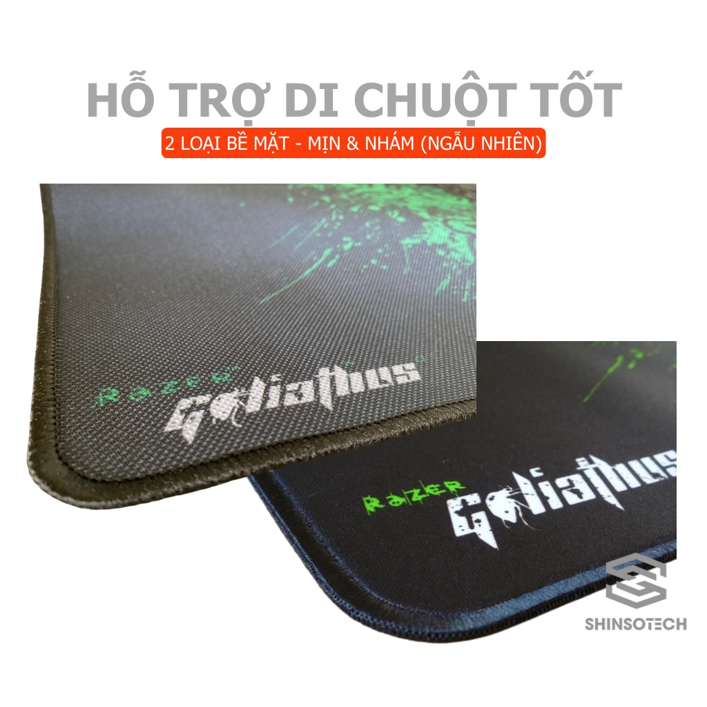 Miếng lót chuột Razer 25x21 và 29x25 hỗ trợ di chuột chính xác chống trượt trang trí