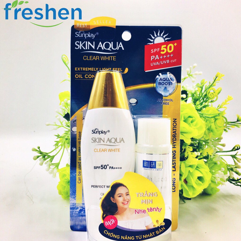 Sunplay Skin Aqua Clear White SPF50+, PA++++: Sữa Chống Nằng Dưỡng Da