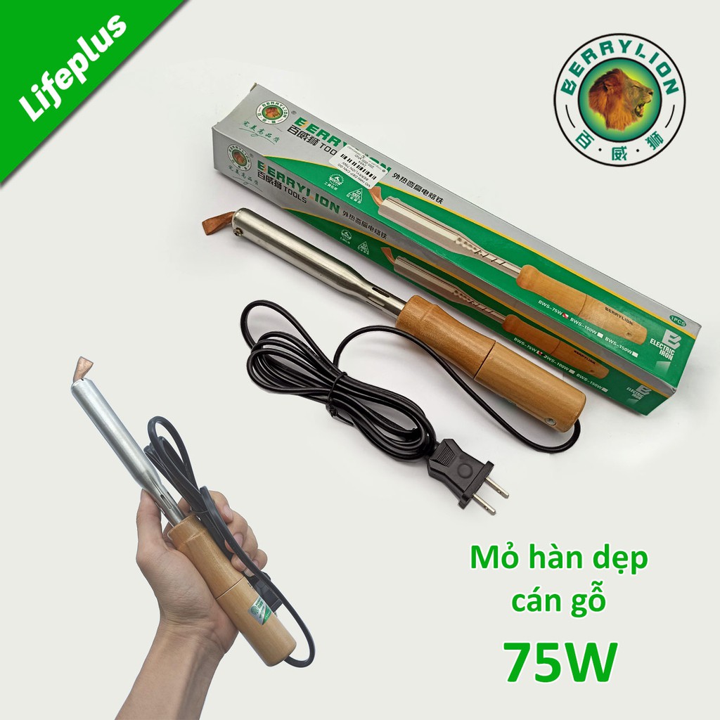 Mỏ hàn dẹp cán gỗ Berrylion 75W