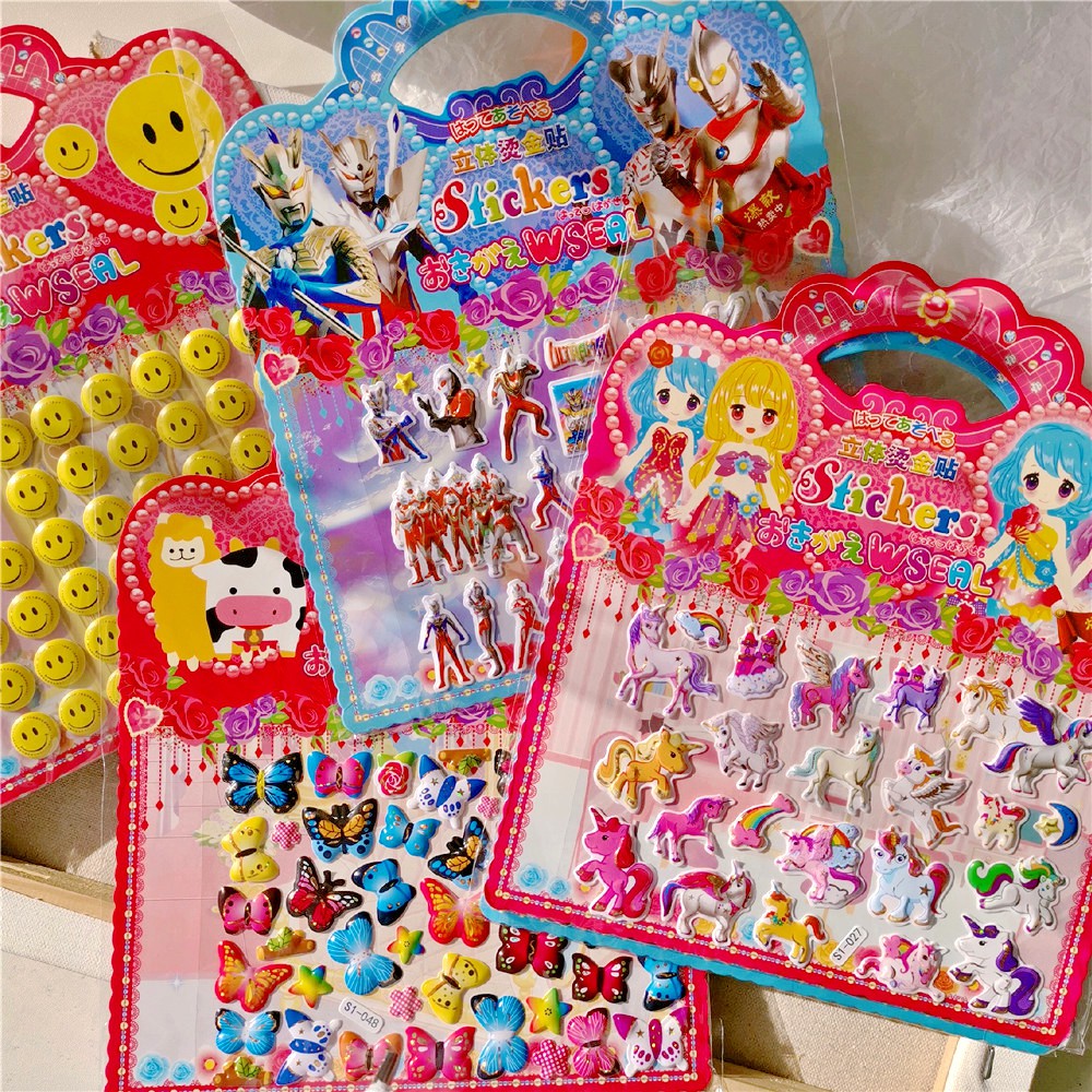 Hình nhãn dán sticker nổi 3d gái trai lồi lõm xe, mặt cười, động vật, cá kích thước 20x24cm