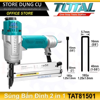 Súng bắn đinh 2 trong 1 dùng hơi total tat81501 | máy bắn đinh gỗ f và u