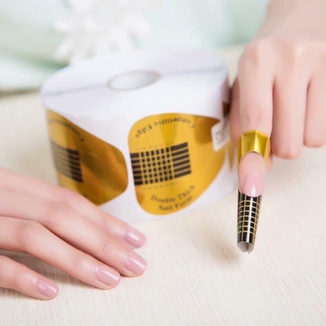 Giấy phom, giấy form, giấy from đắp gel nối móng cuộn lớn 500 miếng