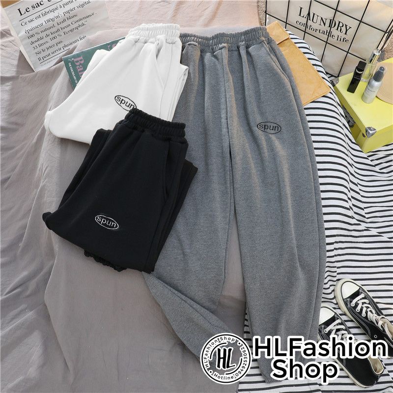 [Mã FAMAYWA giảm 10K đơn 50K] Quần dài nữ ống rộng SPUN , quần jogger nỉ da cá thể thao HLFashion | BigBuy360 - bigbuy360.vn