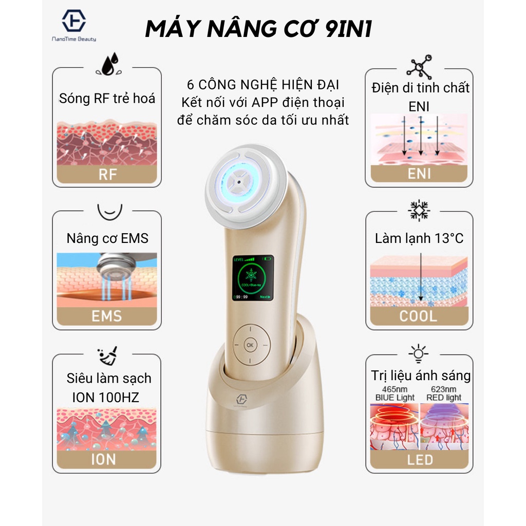 Máy đẩy tinh chất nâng cơ trẻ hoá da công nghệ Photon RF thông minh NanoTime F81E