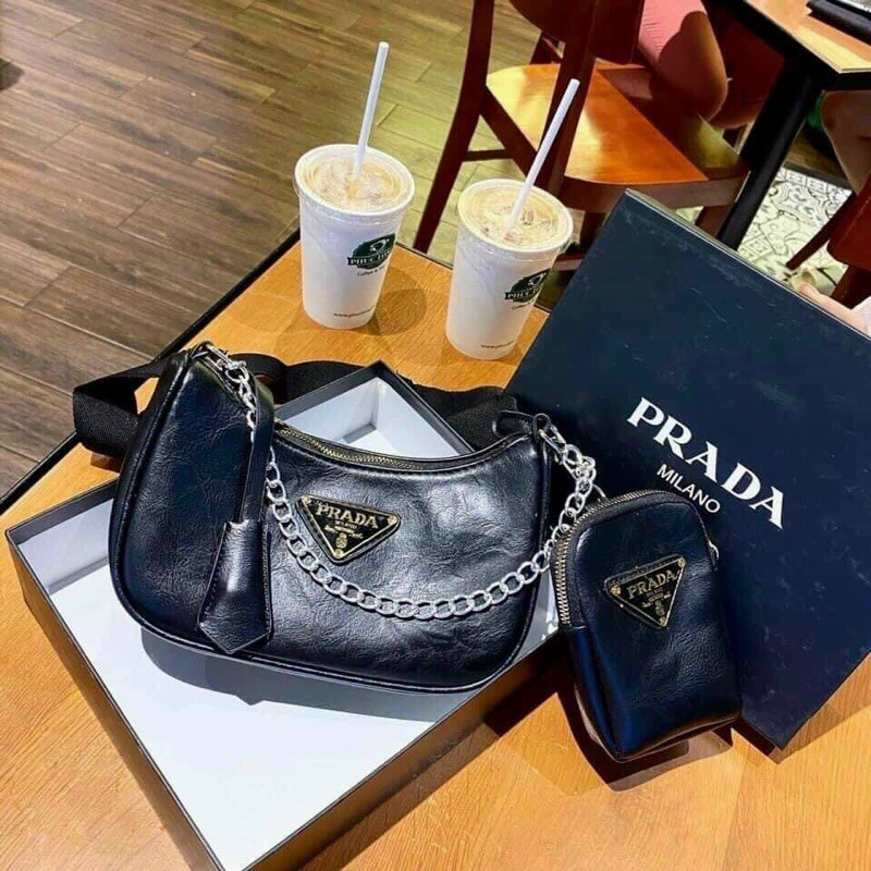 Set 2 Prada ❤️ 👉Size 24cm, kèm dây đeo