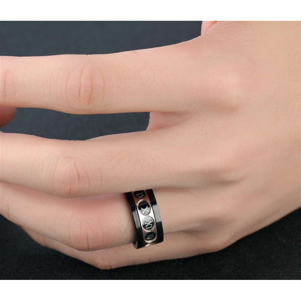Nhẫn Thép Titan Khắc Số La Mã so122
