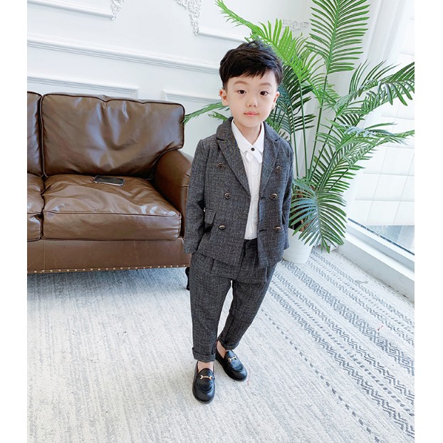 Set vest 4 cúc Fashion phong cách hàn bé trai 3-8 tuổi (90-150)- Có ảnh Thật