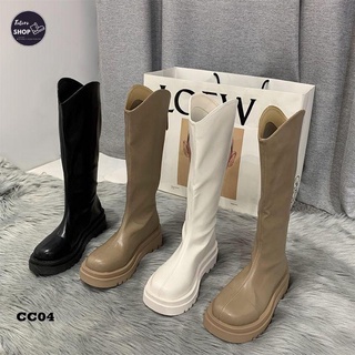 Giày bốt nữ da cao cấp cổ cao 35cm đế 4cm - cc04
