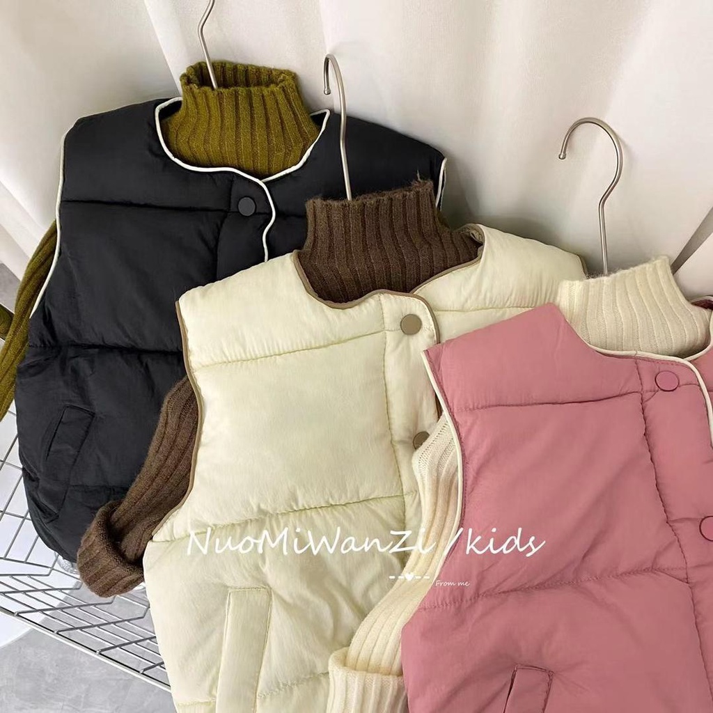 Áo Khoác Không Tay Giữ Ấm Nhẹ Nhàng Thoải Mái Cho Trẻ Em