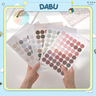 Set sticker nhãn dán chấm tròn DABU trang trí sổ tay 8 màu