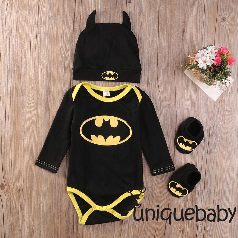 Bộ áo liền quần + giày + nón phong cách người dơi xinh xắn cho bé