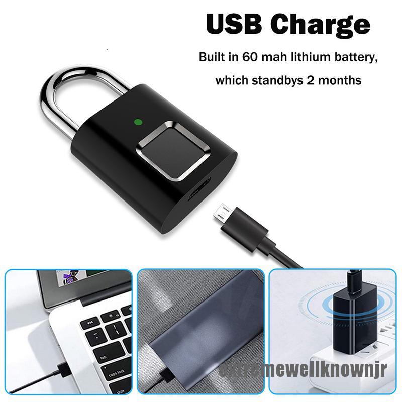 Ổ Khóa Dấu Vân Tay Chống Thấm Nước Có Cổng Sạc Usb