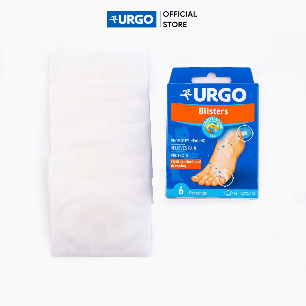 Băng cá nhân ngăn ngừa và hỗ trợ giảm vết phồng rộp Urgo Hydrocolloid Pad Dressing