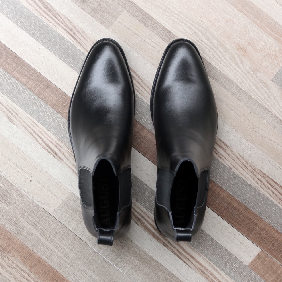 Giày thời trang nam cao cổ Chelsea boots da bò nguyên tấm tăng chiều cao 3.5cm | BigBuy360 - bigbuy360.vn