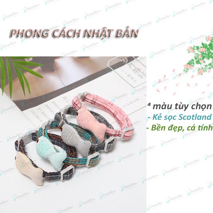 [LÀM ĐẸP]Dây Đeo Cổ Cho Mèo,Vòng Cổ Gắn Cá, Phong Cách Nhật Bản. Freesize. Sẵn 4 Màu Lựa Chọn. JF50