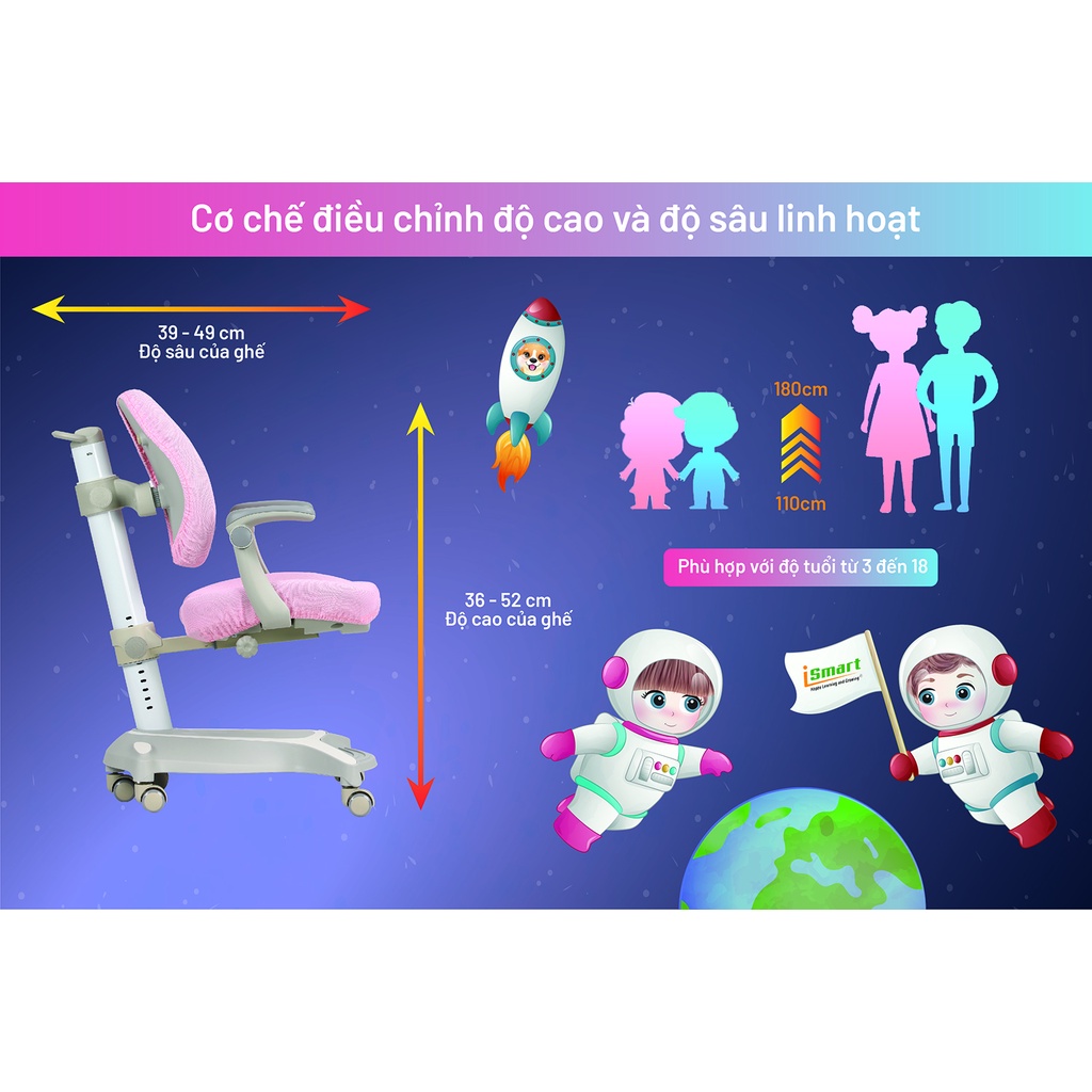 Bàn học cho bé thông minh D'ergo Merrykid X6 cao cấp, chống gù, chống cận, điều chỉnh chiều cao