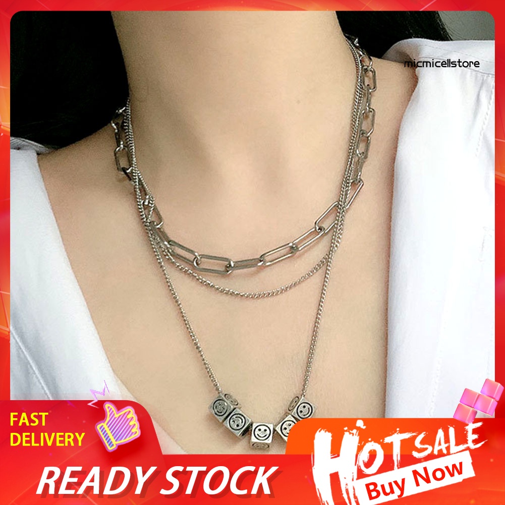 Vòng cổ Mặt Hình Xúc Xắc Nhiều Lớp Cho Nữ