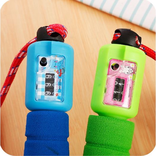 Dây nhảy dây tập thể dục 2m3 tay xốp êm có đồng hồ