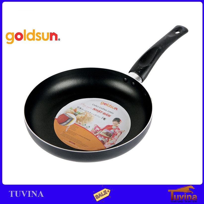 Chảo Chống Dính Goldsun Size 24/26/28/30 cm FP-GSC424/FP-GSC426/FP-GSC428/FP-GSC430 - Hàng Chính Hãng Goldsun