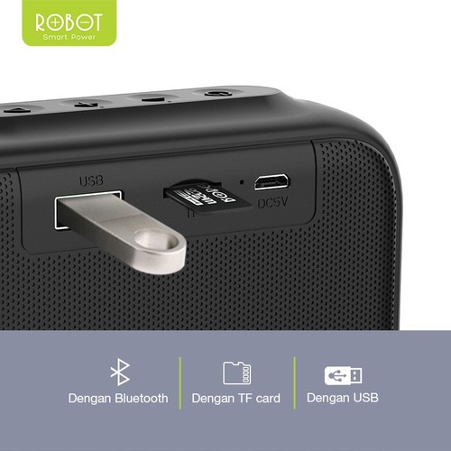 Giá Tốt-ROBOT Loa Bluetooth Mini 5.0 Hỗ trợ thẻ Micro SD & USB -RB100- BH 1 năm 1 đổi 1 CHÍNH HÃNG