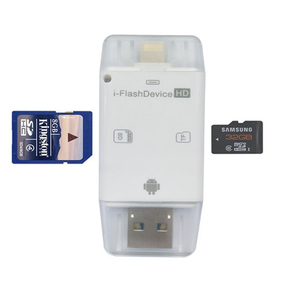 FlashDevice Đầu Đọc Thẻ Nhớ SD/TF Dành Cho IPhone/IPad/ Android OS