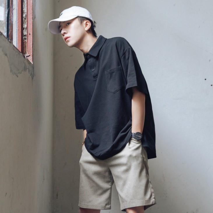 Áo Thun Polo Tay Ngắn Dáng Rộng Thời Trang Mùa Hè Có cổ Cá Tính Cho Nam Giới-cam kết đổi giả nếu hàng không tôt A1 | BigBuy360 - bigbuy360.vn