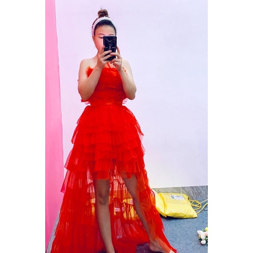 ĐẦM CÚP TẦNG ĐUÔI TÔM full size S/M/L/XL( ảnh và video đỏ shop tự chụp 100%)