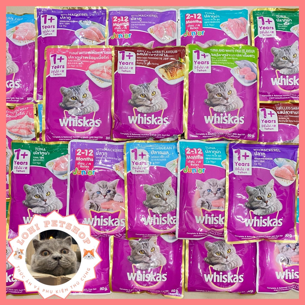 [Whiskas] Thức ăn pate Whiskas cho mèo lớn và mèo con (chọn vị)