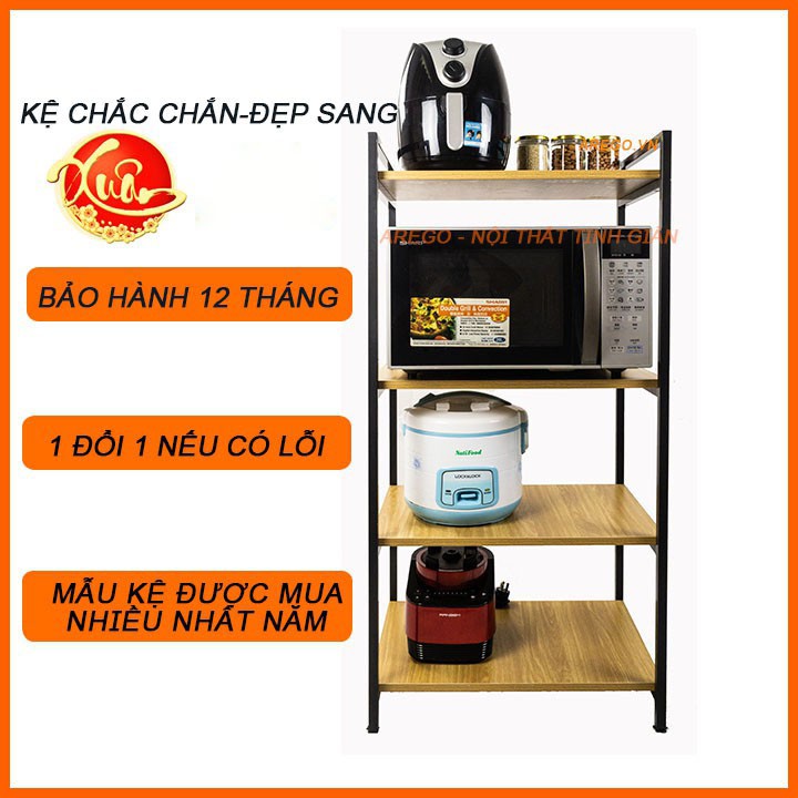 Kệ Để Lò Vi Sóng, Lắp ráp thông minh, thép không gỉ sơn tĩnh điện, kệ lò vi sóng chịu lực tốt rộng 50- 60cm sâu 30- 40cm