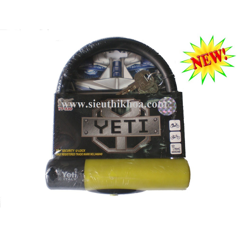 Khóa chữ U Yeti-530 chống cắt - bảo vệ xe máy