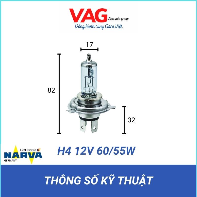 Bóng Đèn Pha ôtô H4 12V 60/55W  Bóng Đèn Pha Ô Tô  Chính Hãng Narva Của Đức, Bảo hành 3 tháng