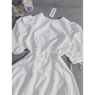 Đầm xoè tay phồng dự tiệc size S eo dưới 65cm ( Hoả tốc HCM )