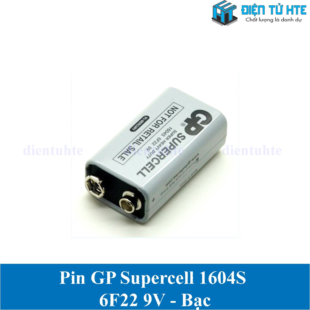 Pin vuông GP SuperCell 9V 1604S 6F22 màu bạc