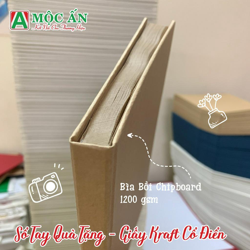 Sổ Tay Ghi Chép B5 - Bìa Kraft vintage, Bồi Bìa Cứng, Dày Dặn.