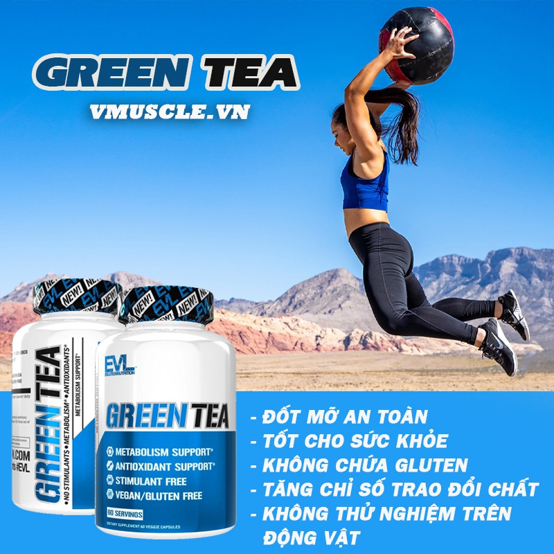 EVL Green Tea hỗ trợ giảm cân và nâng cao sức khỏe (60 Viên)