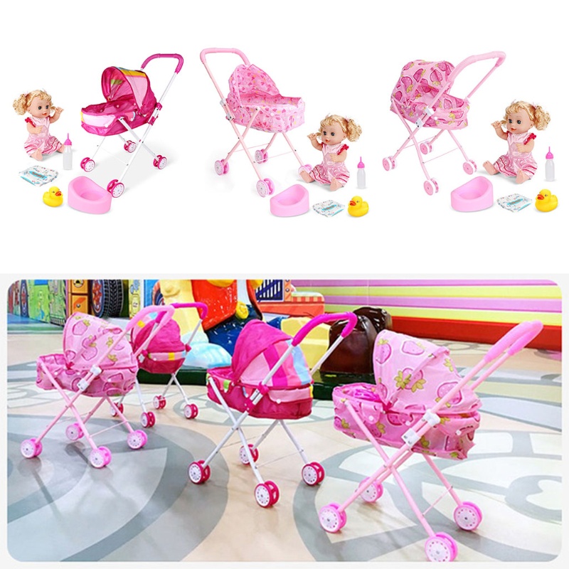 Xe Đẩy Em Bé Dễ Thương Dùng Trang Trí Nhà Búp Bê