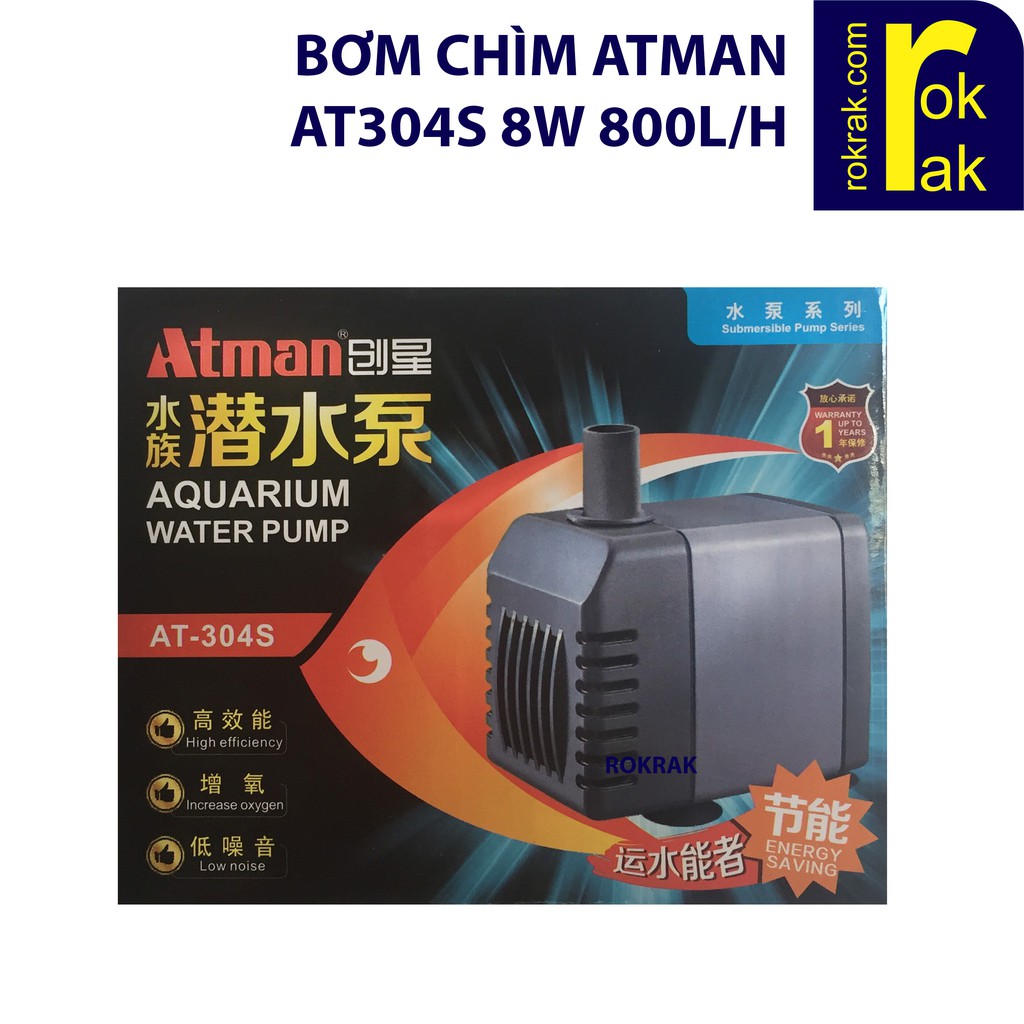 Máy bơm hồ cá thủy sinh Atman AT-304-s at-304 tiết kiệm điện