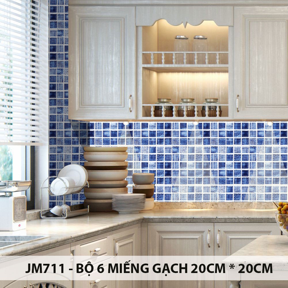 Bộ 24 Decal gạch bông 20cm*20cm - Decal dán tường, kính, sàn nhà, gỗ - Giấy dán tường - JM711