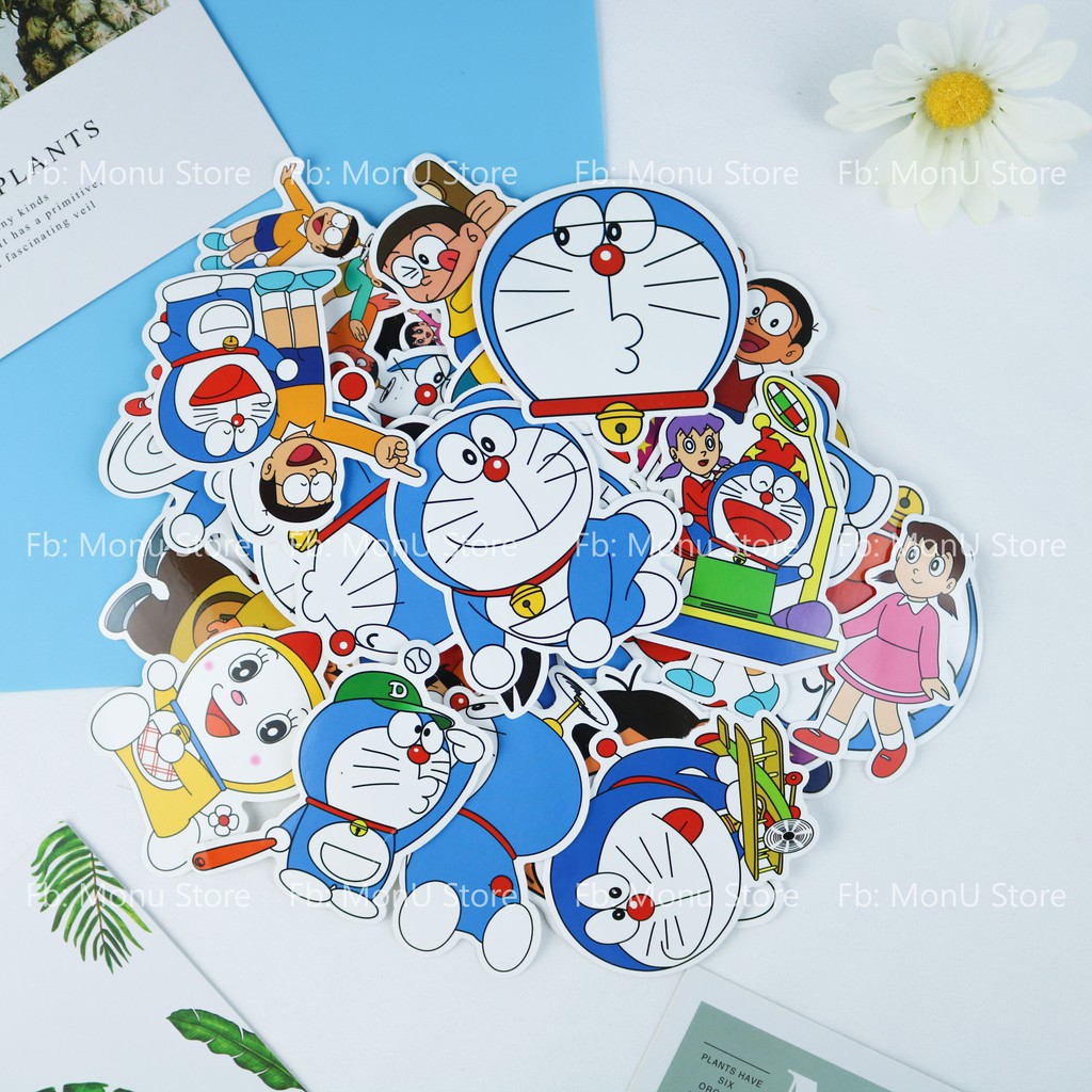 Hình dán sticker chống nước hoạt hình DORAEMON dễ thương cute (bán lẻ 1 hình, kích thước 4 - 6cm)