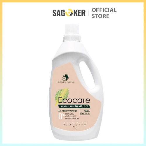 Nước lau sàn hữu cơ ECOCARE, 100% nguồn gốc thiên nhiên từ Bồ Hòn, hương liệu tạo mùi thơm lau sàn quế, sả chanh chai 1L