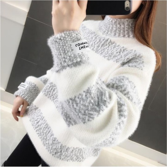 Áo Len Nữ Kẻ Mờ Pha Màu Dày Dặn, Ấm Thời Trang Hàn Quốc - LKEMO | BigBuy360 - bigbuy360.vn